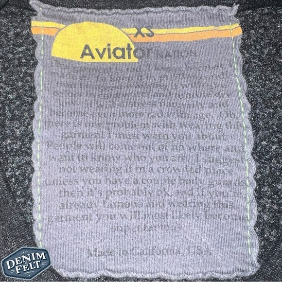 Aviator Nation Unisex Charcoal 6 Stripe Chevron Crewneck/Sweatshirt | PRELOVED🌈 - Picture 8 of 11